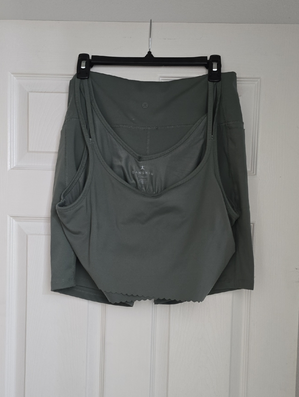 Danskin 2 Piece Activecwear Set Sage Green Performance Tank Top & Shorts
